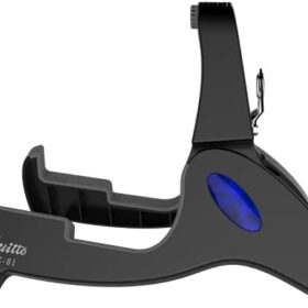 GUITTO GGS-01 Universal A-Frame Guitar Stand - Adjustable, Portable & Foldable Floor Stand for Acoustic, Electric & Bass Guitars