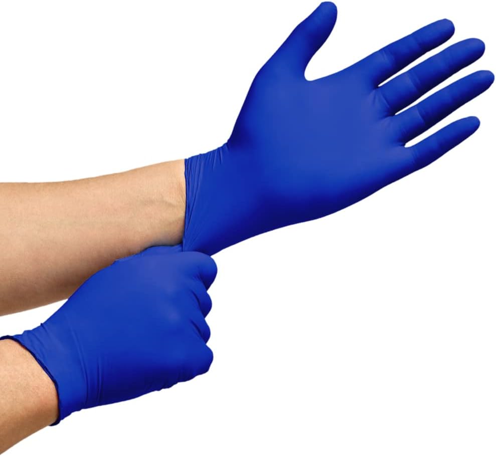 Inspire Nitrile Exam Gloves - 4.5 Mil Cobalt Blue Powder-Free Disposable Gloves for Medical, Dental & EMT Use