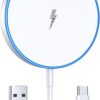 15W Mag-Safe Magnetic Wireless Charger for iPhone 17, 16, 15, 14, 12 Series & AirPods - Fast Charging Pad with LED Indicator & Dual USB-A/C Ports