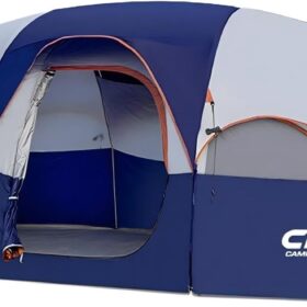 CAMPROS CP 8-Person Family Camping Tent – Waterproof, Double Layer with Room Divider & Easy Carry Bag
