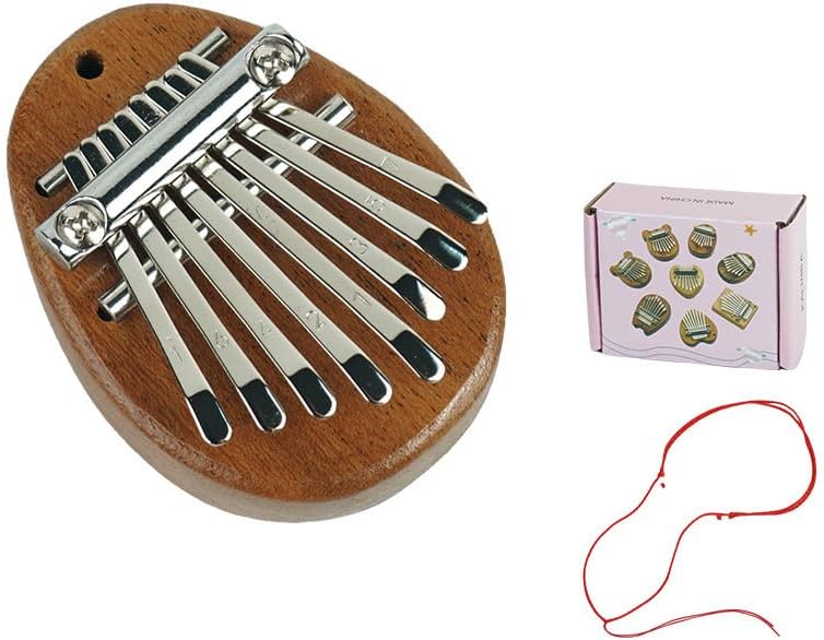 Portable 8-Key Mini Wood Kalimba Thumb Piano - Handheld Mbira Marimba with Protective Box & Tuning Hammer, Ideal Musical Gift for Beginners & Kids