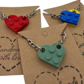 Interlocking Heart Keychains | Mix & Match Colors | As Seen On TikTok | 2-Piece Set from Real Building Bricks | Perfect Friendship & Couples Gift