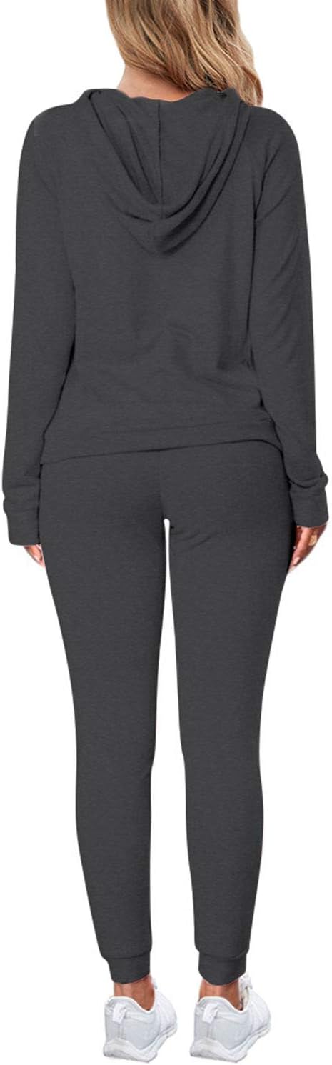 Fixmatti Women's 2-Piece Sweatsuit Set – Fleece Pullover Hoodie & Jogger Sweatpants with Pockets