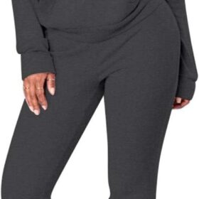 Fixmatti Women's 2-Piece Sweatsuit Set – Fleece Pullover Hoodie & Jogger Sweatpants with Pockets