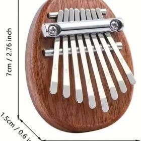 Portable 8-Key Mini Wood Kalimba Thumb Piano - Handheld Mbira Marimba with Protective Box & Tuning Hammer, Ideal Musical Gift for Beginners & Kids