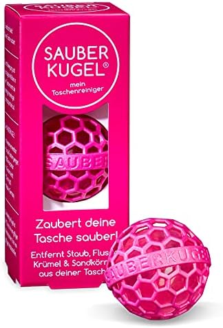 Sauberkugel Purse & Backpack Cleaner Ball | Reusable Sticky Lint & Crumb Remover for Handbags, Totes, & Backpacks | As Seen on TikTok (Pink)