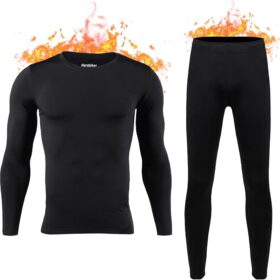 HEROBIKER Men's Fleece Lined Thermal Underwear Set - Ultimate Base Layer for Extreme Cold, Hunting, Skiing & Outdoor Adventures