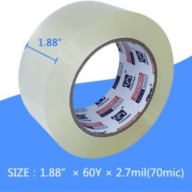 Heavy Duty Clear Packing Tape - 6 Rolls (360 Yards) - Ultra Strong 2.7 Mil Shipping & Packaging Tape, 1.88 Inch Wide, Fits Standard 2 inch Tape Dispenser