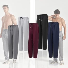 Men's 3-Pack Lightweight Joggers – Quick-Dry Open Bottom Sweatpants with Pockets – Athletic Running Pants & Casual Lounge Wear