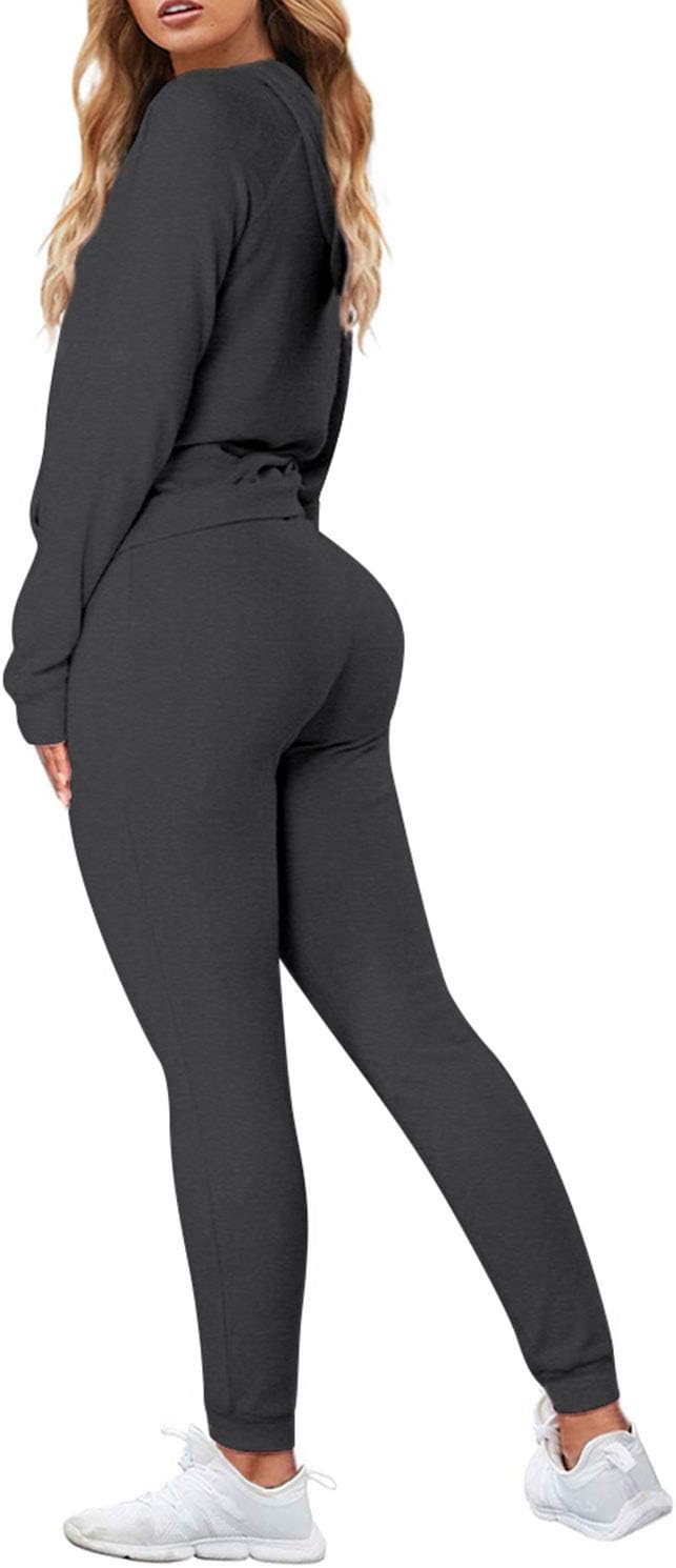 Fixmatti Women's 2-Piece Sweatsuit Set – Fleece Pullover Hoodie & Jogger Sweatpants with Pockets