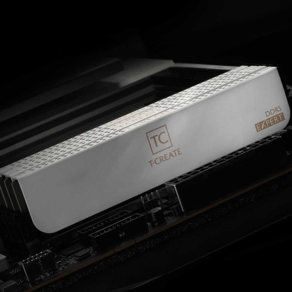 TEAMGROUP T-Create Expert 32GB (2x16GB) DDR5 6000MHz PC5-48000 CL30 Desktop RAM, Intel XMP 3.0 & AMD EXPO, Overclocking White Memory Module (CTCWD532G6000HC30DC01)