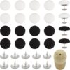 PH PandaHall 20-Pack Baseball Cap Buttons - 2 Color Fabric Covered Hat Top Replacement Repair Kit (Black & White)