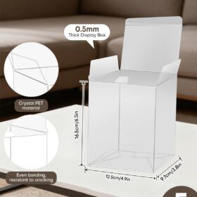 5-Pack Premium Plastic Display Cases for 4-Inch Pop Vinyl Figures – Crystal Clear, Heavy Duty Protectors with Locking Tabs & Protective Film