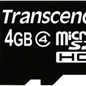Transcend 4GB Class 4 microSDHC Flash Memory Card with SD Adapter (TS4GUSDHC4)