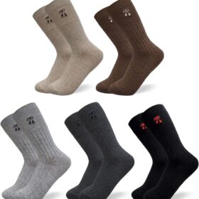 HOMSSEM Women's Ribbed Crew Socks – 5 Pair Soft, Breathable Cotton Blend for Everyday Comfort