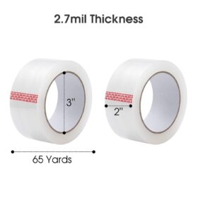 Pacific Heavy Duty Clear Packing Tape - 2 Inch x 65 Yards, 2.7mil Thick Moving & Shipping Carton Sealing Tape (6 Rolls)