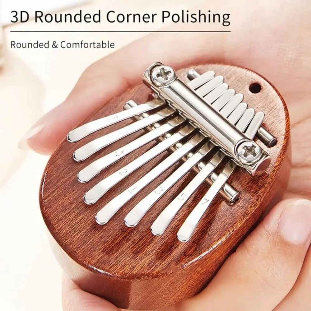 Portable 8-Key Mini Wood Kalimba Thumb Piano - Handheld Mbira Marimba with Protective Box & Tuning Hammer, Ideal Musical Gift for Beginners & Kids