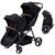 Tandem Double Stroller for Newborn and Toddler – Reversible Seat Foldable Twin Stroller with Extra-Large Storage, 5-Point Harness, and Adjustable Canopy