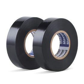 Professional Grade Black Electrical Tape - 2 Pack 3/4 Inch x 65 FT Flame Retardant PVC Insulation Tape - Weatherproof, High Voltage (600V) Wire Wrap for Indoor & Outdoor Use