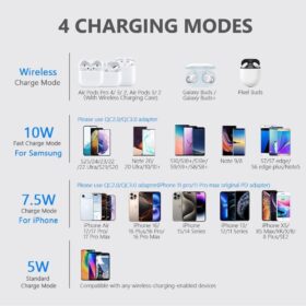 Yootech 10W Max Fast Wireless Charger - Sleek Charging Pad Compatible with iPhone 17, 16, 15 Series & Samsung Galaxy S25, S24, S23 (Sleep-Friendly Design)