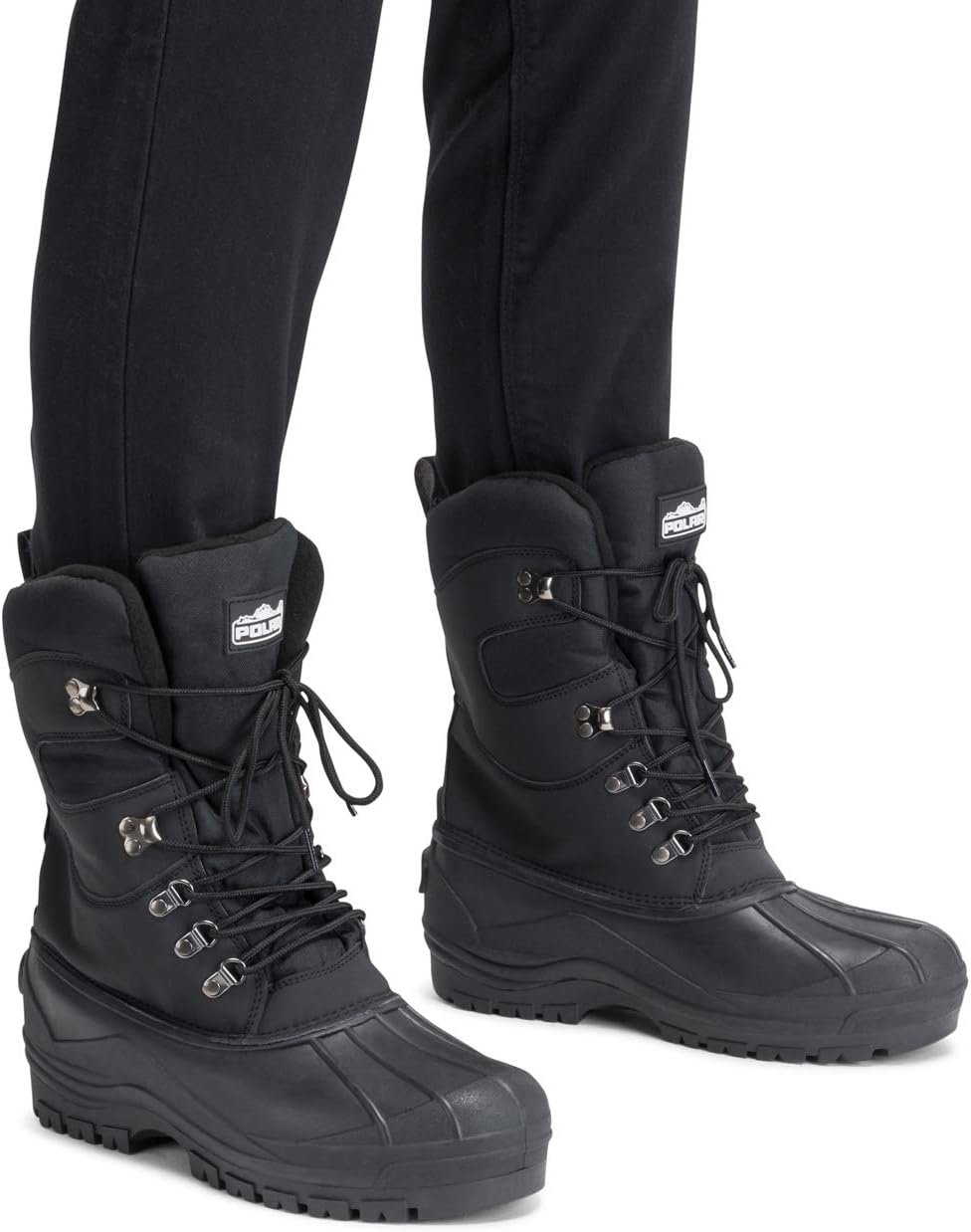 POLAR Men's Waterproof Thermal Snow Boots – Insulated Mucker Hiking Footwear with Safety Toe