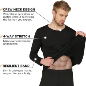 HEROBIKER Men's Fleece Lined Thermal Underwear Set - Ultimate Base Layer for Extreme Cold, Hunting, Skiing & Outdoor Adventures