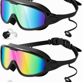 Rantizon Professional Swim Goggles (2 Pack) - Anti-Fog, UV Protection, Leak-Proof Wide View Swimming Glasses for Men, Women & Youth