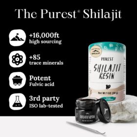 Premium Shilajit Resin from the Himalayan Peaks - Potent 85+ Trace Minerals & Fulvic Acid for Peak Energy, Vitality & Immune Support - 3rd Party Tested, 30g Jar