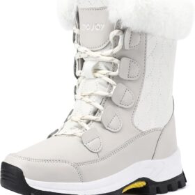 COOJOY Women's Waterproof Winter Snow Boots | Cozy Furry Lined Mid-Calf Boots for Warmth & Lightweight Comfort | All-Weather Walking & Hiking Booties