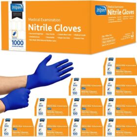 Inspire Nitrile Exam Gloves - 4.5 Mil Cobalt Blue Powder-Free Disposable Gloves for Medical, Dental & EMT Use