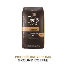 Peet's Coffee Ground Breakfast Blend, Medium Roast, 28 Oz Bag, Vibrant & Fruity