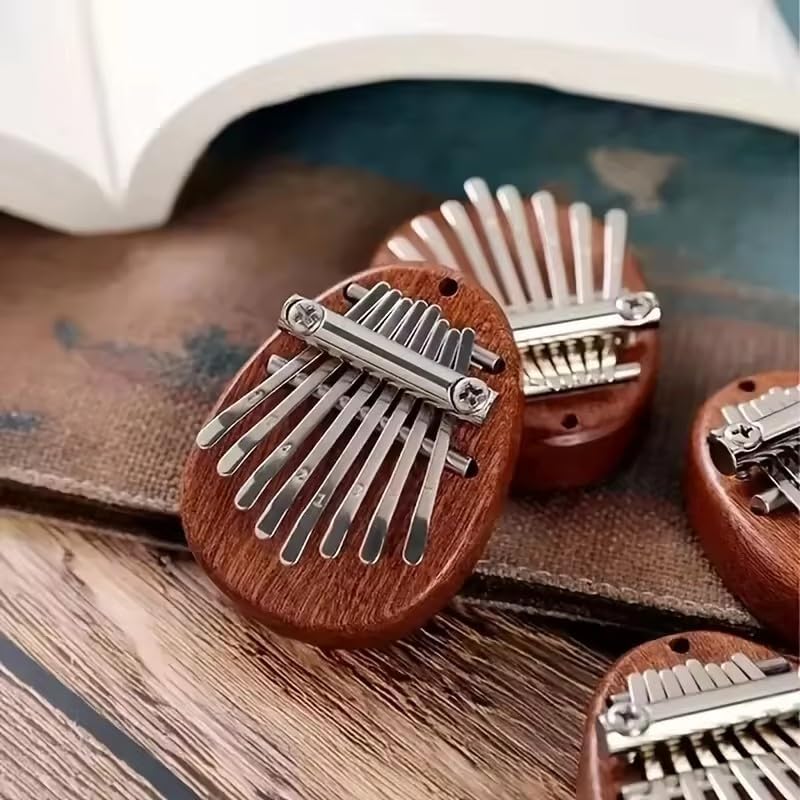 Portable 8-Key Mini Wood Kalimba Thumb Piano - Handheld Mbira Marimba with Protective Box & Tuning Hammer, Ideal Musical Gift for Beginners & Kids