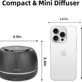 300ML Essential Oil Diffuser with Remote – Ultrasonic Cool Mist Humidifier, 7 LED Light Colors, Auto Shut-Off, & Whisper-Quiet Timer for Bedroom, Office, and Yoga