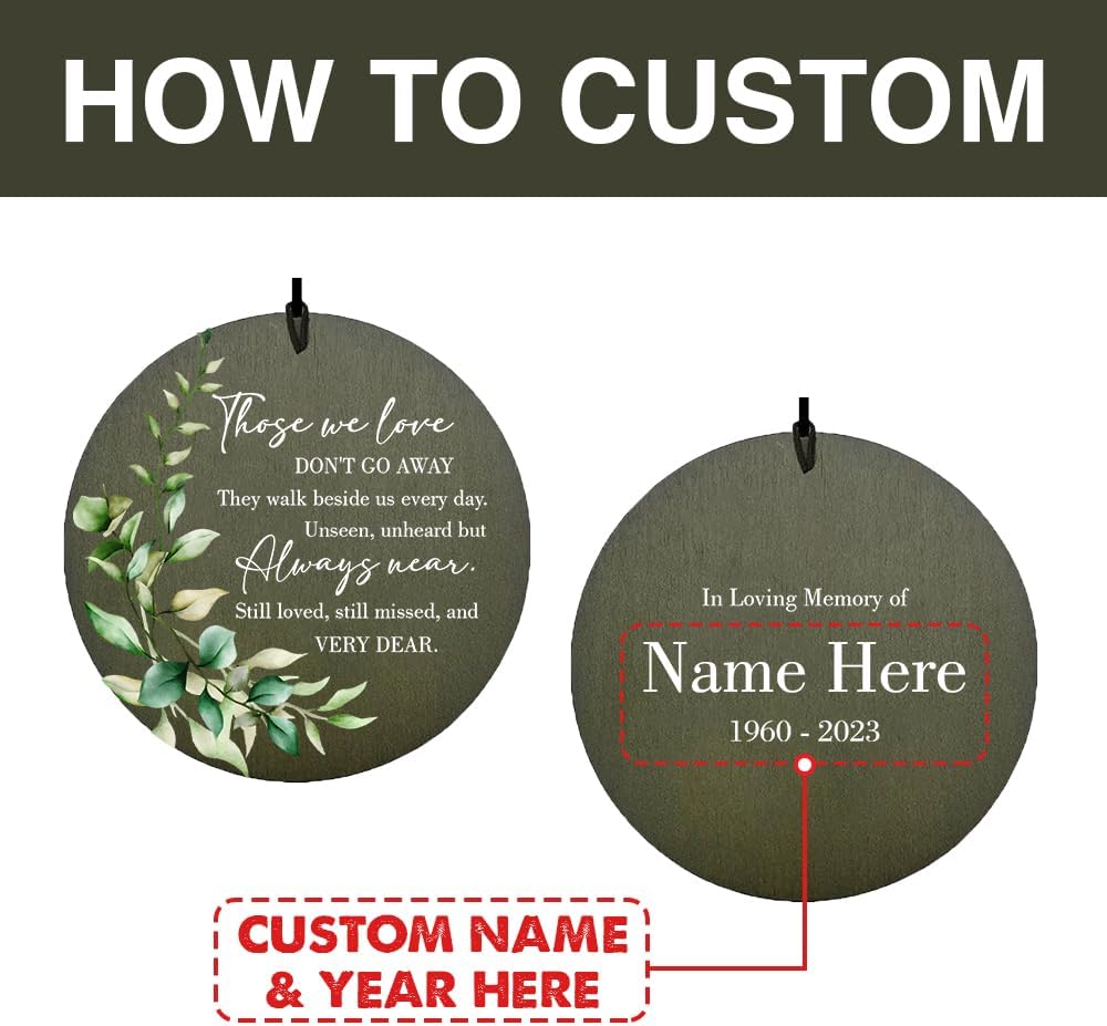 Personalized Memorial Wind Chimes – 36-Inch Sympathy Gifts for Loss of Loved One, In Loving Memory Outdoor Decor with Custom Name & Dates, Deep Tone Funeral Wind Chime for Garden