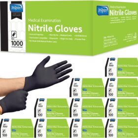 Inspire The Original Black Nitrile Gloves – Latex-Free, Powder-Free, 4.5 Mil Thick – Premium Disposable Gloves for Food Handling, Mechanics, Tattoo & Medical Use