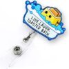 Live Laugh Toaster Retractable Badge Reel - Funny Nurse Gifts, Durable ID Name Tag Holder with Alligator Clip for RN, CNA, Medical Workers & Teachers