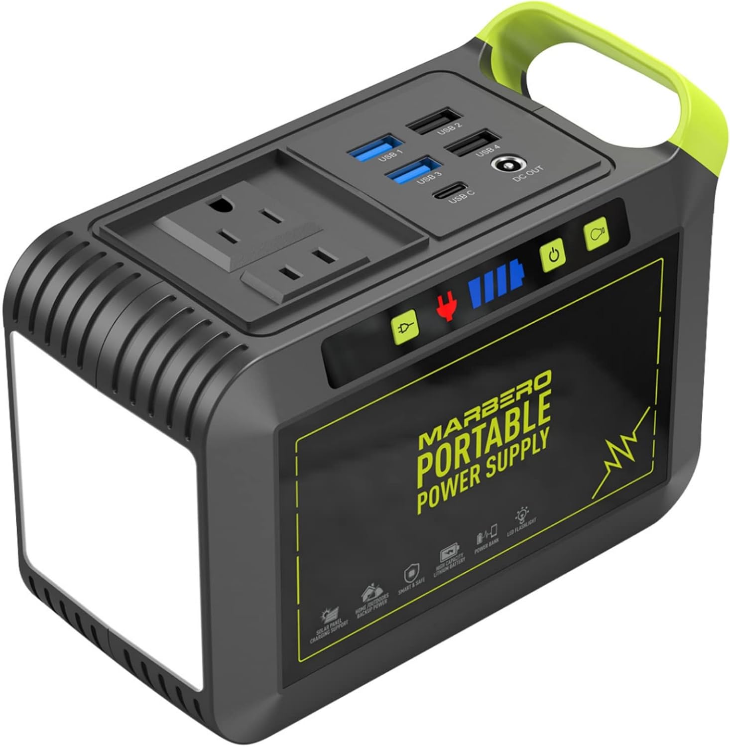 MARBERO 88Wh Portable Power Station - 120W Peak Camping Generator with AC Outlet, Fast Charging Solar Battery Bank for RV Van, Home Emergency Backup & Outdoor Hunting