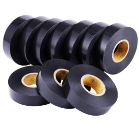Lichamp 10-Pack Black Electrical Tape - 3/4 Inch x 66 Ft, UL/CSA Listed Industrial Grade Vinyl Insulation for Wiring, Auto, and Home Repairs