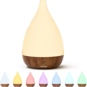 Serenity Ultrasonic Essential Oil Diffuser & Humidifier - Ultra-Quiet Aromatherapy with 8-Color LED Mood Light, Auto Shut-Off & BPA-Free Design for Home, Office, or Yoga