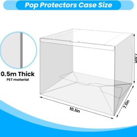 4 Pack 0.5mm Heavy Duty Funko Pop Protectors – Compatible with Pop Towns, Moments & Rides – 5mm PET Plastic Hard Display Cases with Auto-Lock Base – Scratch Resistant & Ultra-Clear