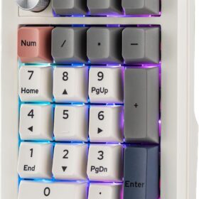 EPOMAKER EK21 Wireless Mechanical Number Pad - Hot-Swappable Gasket Mount Numpad with Triple Mode Connection (BT 5.0/2.4G/Wired), 1000mAh Battery & Aluminum Alloy Knob for Mac/PC