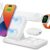 3-in-1 Fast Wireless Charging Station for iPhone, Apple Watch, and AirPods – Foldable Portable Charger Stand (White)