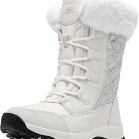 HOBIBEAR Women's Faux Fur Lined Winter Snow Boots - Waterproof & Slip-Resistant Insulated Hiking Boots for Cold Weather
