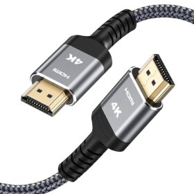 Highwings 25 Foot High Speed HDMI Cable - Supports 4K@60Hz, HDR10, 18Gbps Bandwidth, 2.0 Braided Cord for PS5, Roku, HDTV, Projector