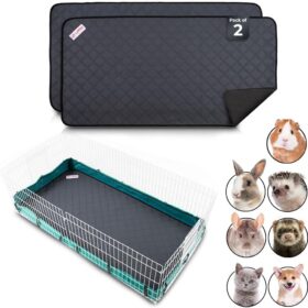 Premium Washable Guinea Pig & Rabbit Cage Liners – 2 Pack, Waterproof, Absorbent & Non-Slip Pee Pads for Small Animals (Fits Midwest 24"x47")