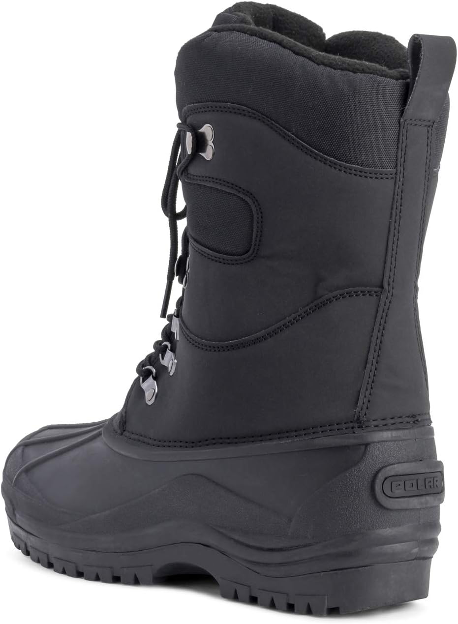 POLAR Men's Waterproof Thermal Snow Boots – Insulated Mucker Hiking Footwear with Safety Toe