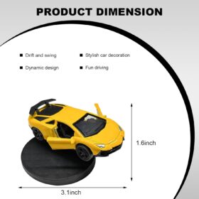 Mini Drift Racing Car Dashboard Ornament – Zinc Alloy Dynamic Sports Model Toy & Interior Decor Gift (Yellow)