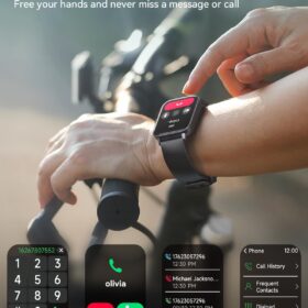 IDW19 Smart Watch with Alexa Built-in - 1.8" HD Bluetooth Calling Fitness Tracker, IP68 Waterproof Heart Rate Sleep Monitor for Android & iOS, 120+ Sports Modes, Black