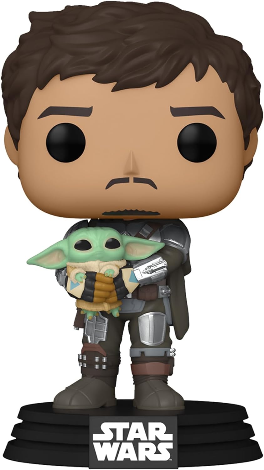 Funko POP! Star Wars: The Mandalorian Vinyl Figure - Din Djarin Holding The Child (Grogu)