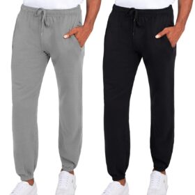 Andrew Scott Men's Fleece Joggers Pants – Multi-Pack Loose-Fit Sweatpants for Athletic Training & Lounging